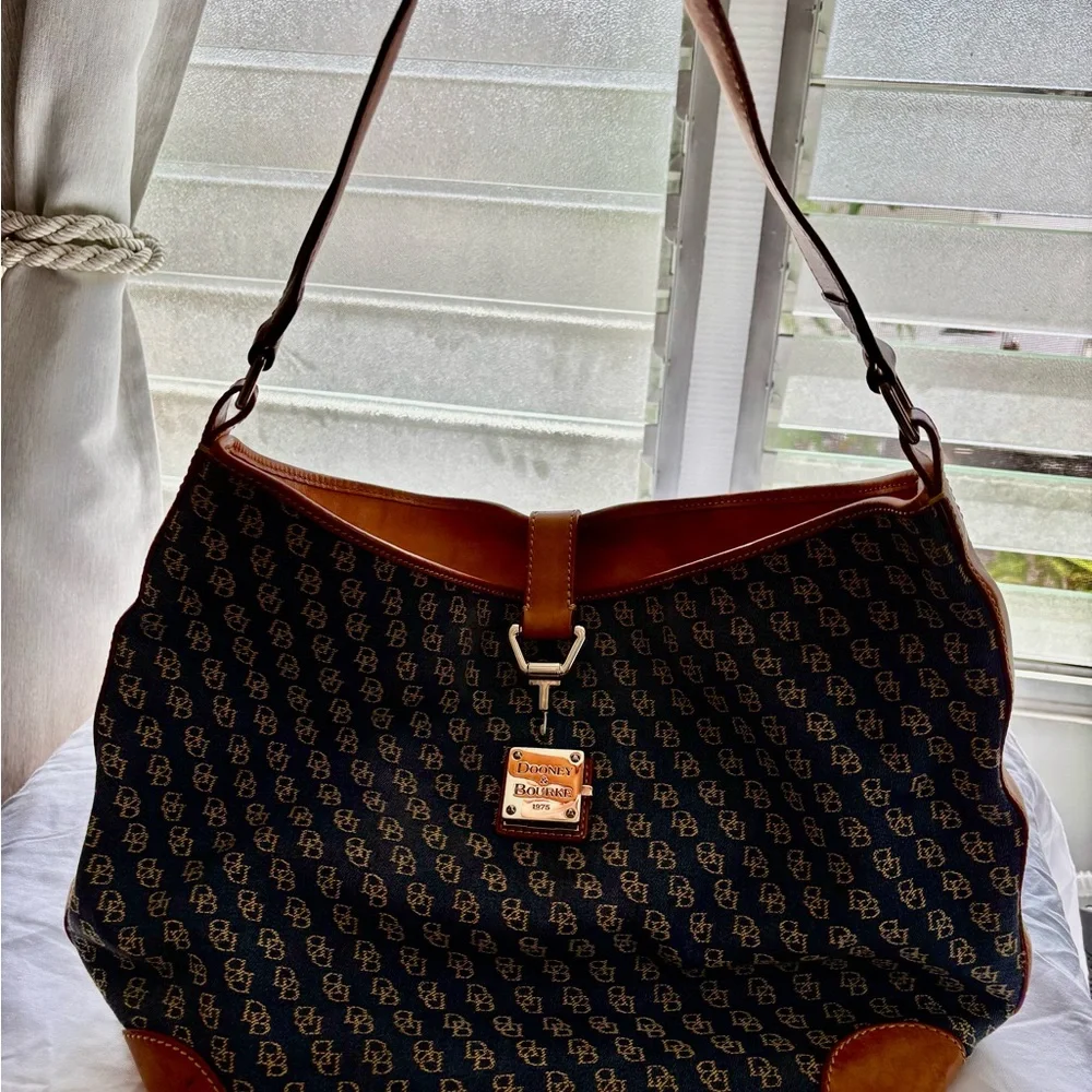 Dooney & Bourke denim Shoulder Bag with Monogram